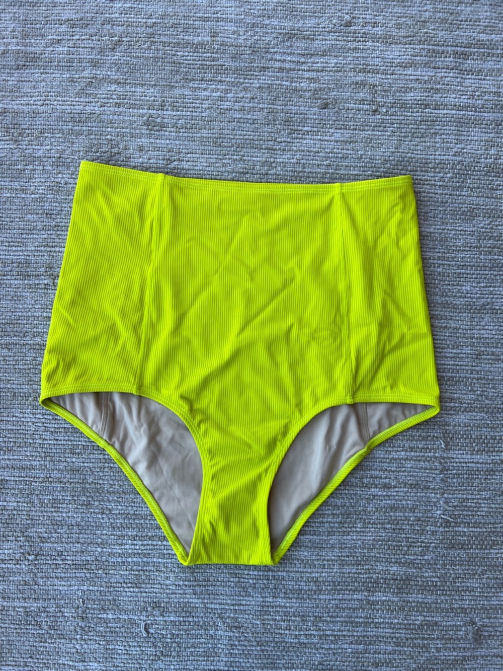 Kortni Jeane Ribbed Limelight Yellow Green High-Waisted Bottoms size Large